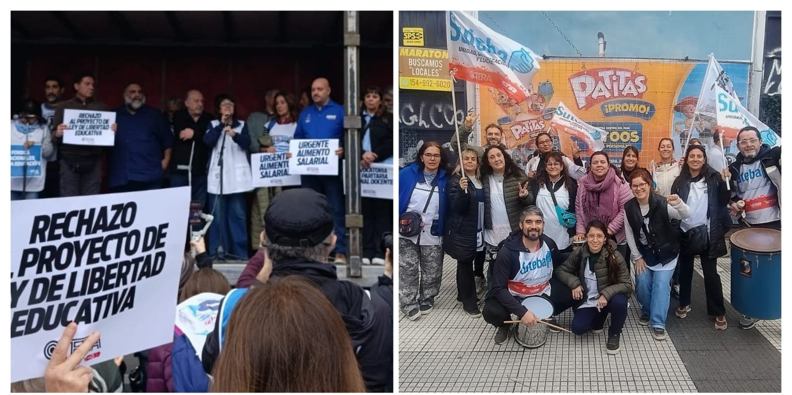 Docentes de Suteba Zárate se sumaron al paro nacional y anunciaron otra marcha