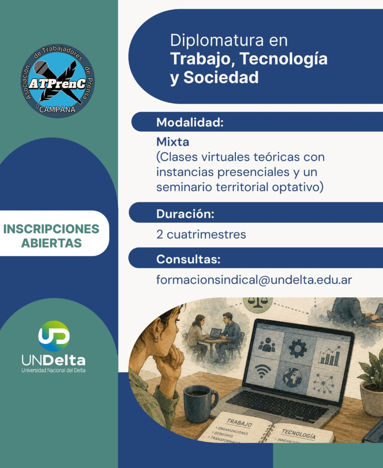 ATPRENC divulga una nueva diplomatura gratuita de la Universidad Nacional Delta