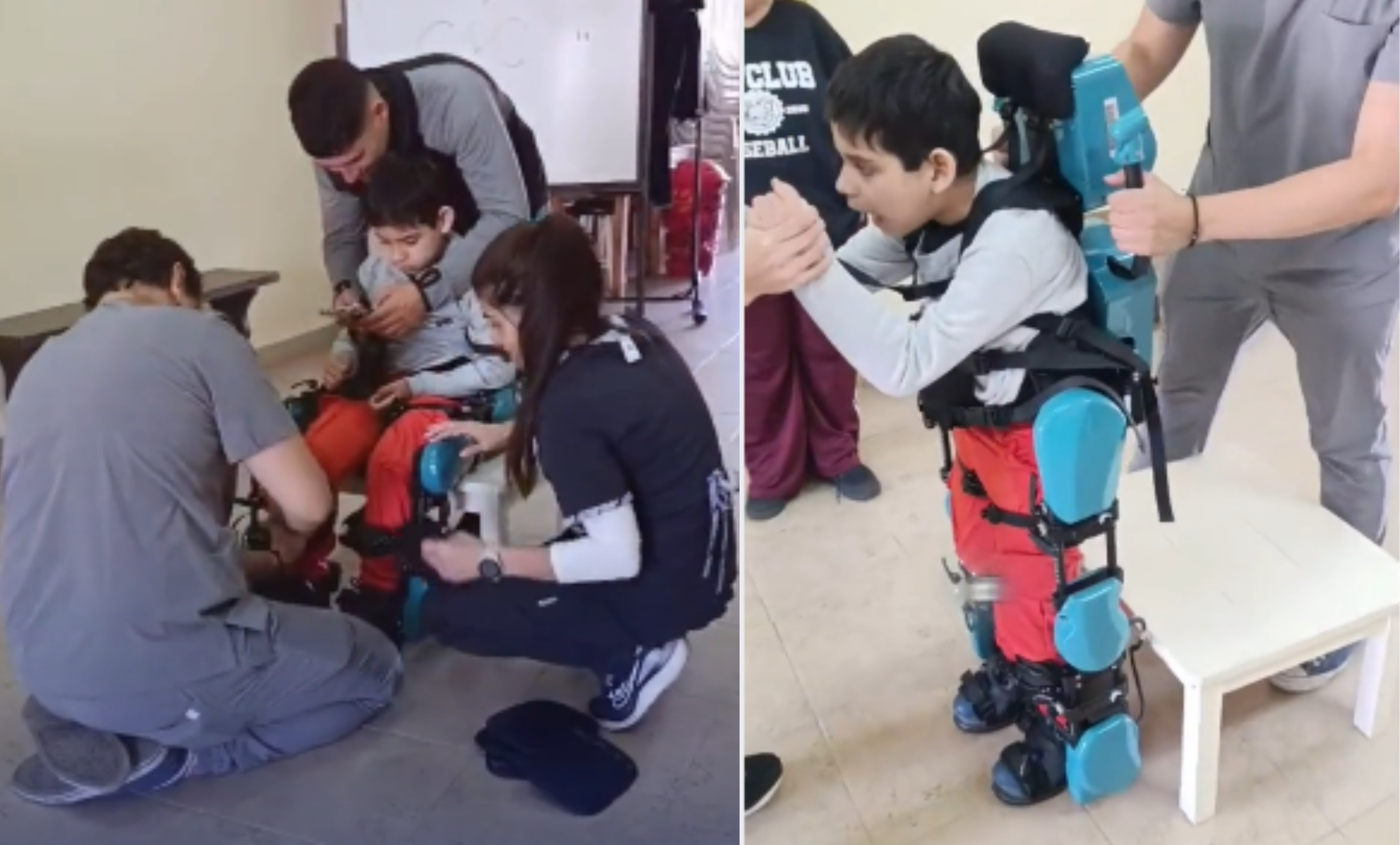 Un nene de Lima probó el primer exoesqueleto pediátrico del país