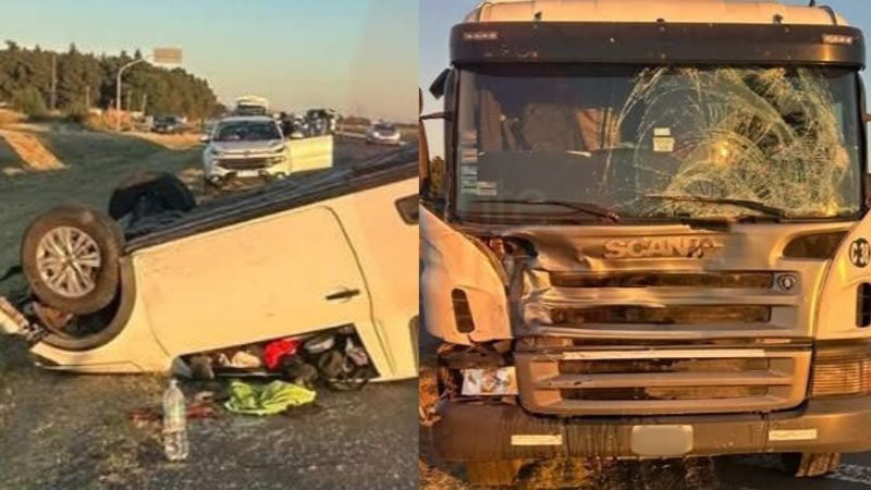 Camionero chocó contra un caballo y provocó el vuelco de una camioneta