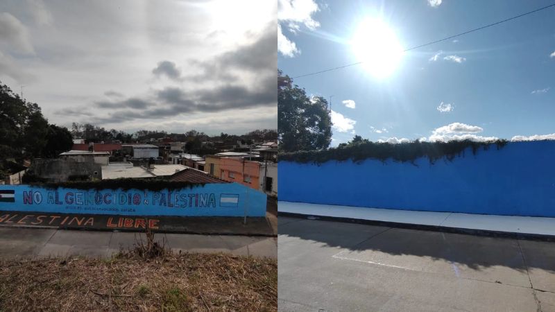 Denuncian nueva censura del Municipio de Zárate a mural por la Paz en Palestina