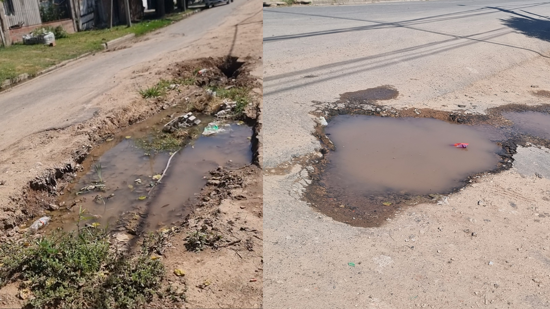 Vecinos de Barrio Pecorena reclaman por un pozo de gran tamaño en la calle